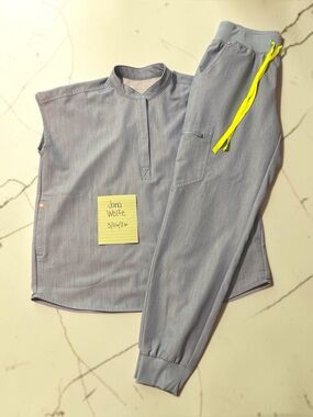 FIGS | Heather Denim Set: S Rafael, SR HW Zamora